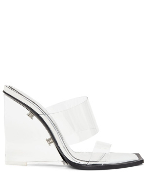 

Square-toe wedge-platform sandals, Alexander McQueen Square-toe wedge-platform sandals