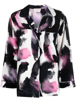 

Abstract-print silk shirt, Alexander McQueen Abstract-print silk shirt