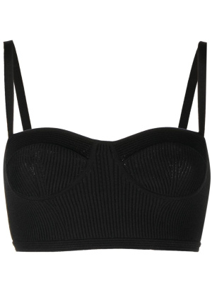 

Ribbed-knit bra top, Alexander McQueen Ribbed-knit bra top
