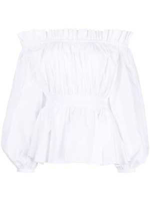 

Off-shoulder cotton blouse, Alexander McQueen Off-shoulder cotton blouse