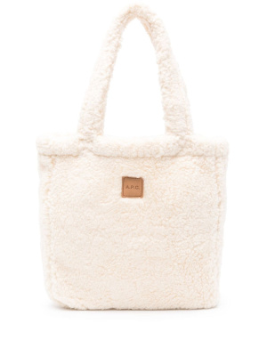 

Lou logo-patch teddy tote bag, A.P.C. Lou logo-patch teddy tote bag