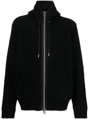 

Ribbed wool-blend hoodie, Sacai Ribbed wool-blend hoodie