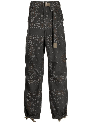 

Paisley-print cotton drop-crotch trousers, Sacai Paisley-print cotton drop-crotch trousers