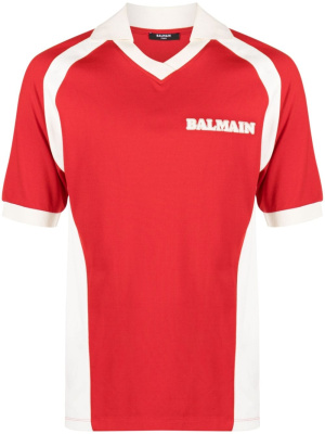 

Retro logo-knit polo shirt, Balmain Retro logo-knit polo shirt