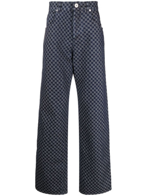 

Monogram-jacquard wide-leg jeans, Balmain Monogram-jacquard wide-leg jeans