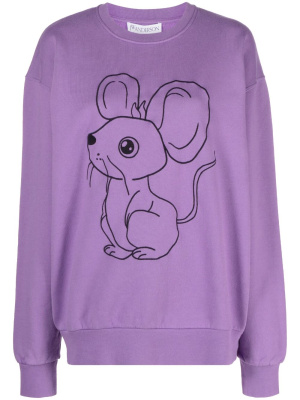 

Mouse-print cotton sweatshirt, JW Anderson Mouse-print cotton sweatshirt