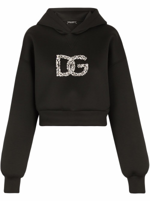 

Crystal-logo cropped hoodie, Dolce & Gabbana Crystal-logo cropped hoodie