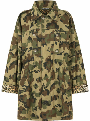 

Leopard-print lined military jacket, Dolce & Gabbana Leopard-print lined military jacket