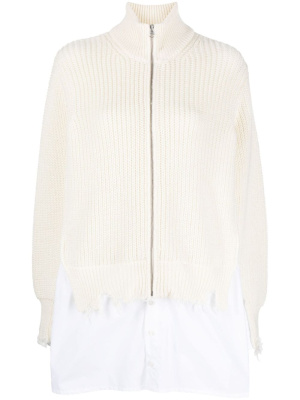 

Distressed-finish shirt-underlayer jumper, MM6 Maison Margiela Distressed-finish shirt-underlayer jumper