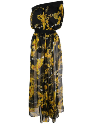 

Chain Couture-print one-shoulder maxi dress, Versace Jeans Couture Chain Couture-print one-shoulder maxi dress