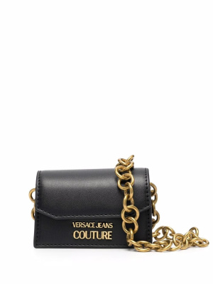 

Logo-lettering chain-link mini bag, Versace Jeans Couture Logo-lettering chain-link mini bag