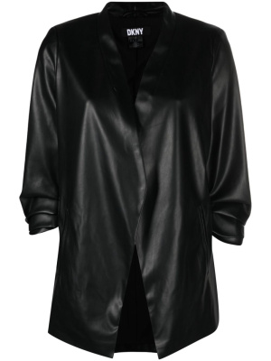 

Open-front faux leather blazer, DKNY Open-front faux leather blazer