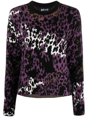 

Leopard-print knitted top, Just Cavalli Leopard-print knitted top