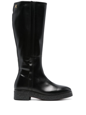 

Round-toe leather boots, Tommy Hilfiger Round-toe leather boots