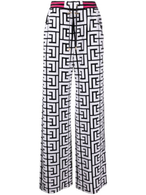 

Monogram-print wide-leg trousers, Balmain Monogram-print wide-leg trousers