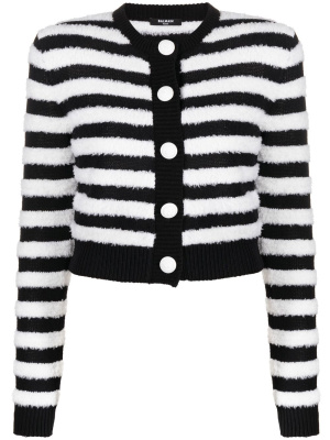 

Horizontal-stripe long-sleeve cardigan, Balmain Horizontal-stripe long-sleeve cardigan