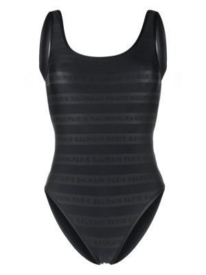 

Logo-print scoop-neck bodysuit, Balmain Logo-print scoop-neck bodysuit