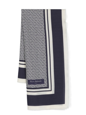 

Monogram-pattern wool scarf, Balmain Monogram-pattern wool scarf