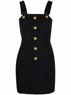 

Button-detail pinafore dress, Balmain Button-detail pinafore dress
