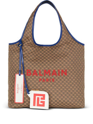 

Monogram-print logo tote bag, Balmain Monogram-print logo tote bag