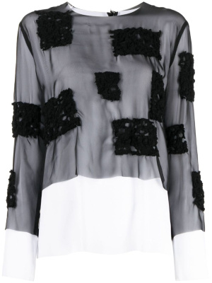 

Crochet-knit sheer blouse, Comme Des Garçons Crochet-knit sheer blouse