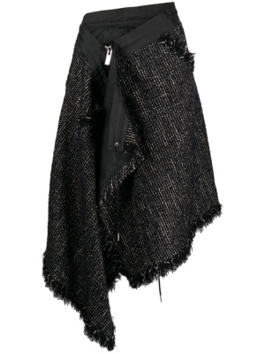 

Frayed-hem asymmetric skirt, Sacai Frayed-hem asymmetric skirt