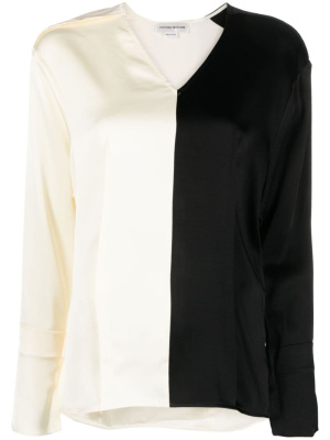 

Colour-block V-neck blouse, Victoria Beckham Colour-block V-neck blouse