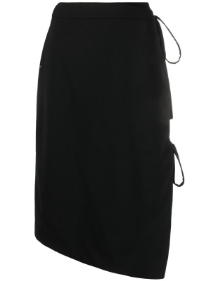 

Tie-fastening asymmetric skirt, Off-White Tie-fastening asymmetric skirt