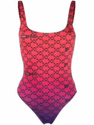 

Arrows gradient-effect branded swimsuit, Off-White Arrows gradient-effect branded swimsuit