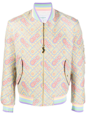 

Logo-jacquard bomber jacket, Casablanca Logo-jacquard bomber jacket