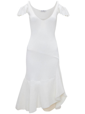 

Cold-shoulder ruffled dress, JW Anderson Cold-shoulder ruffled dress