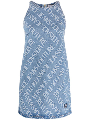 

Logo-print denim minidress, Versace Jeans Couture Logo-print denim minidress