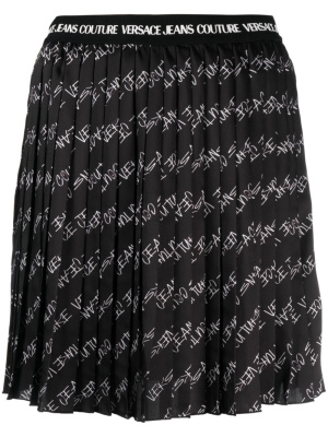 

Fully-pleated logo-print miniskirt, Versace Jeans Couture Fully-pleated logo-print miniskirt