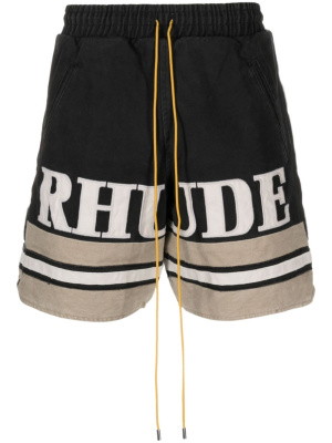 

Logo-embroidered cotton shorts, Rhude Logo-embroidered cotton shorts