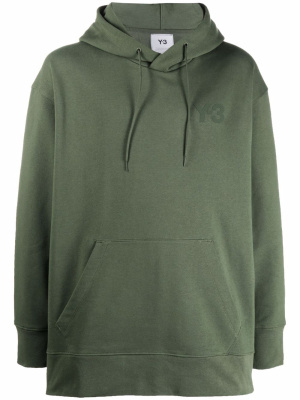 

Logo-patch drawstring hoodie, Y-3 Logo-patch drawstring hoodie