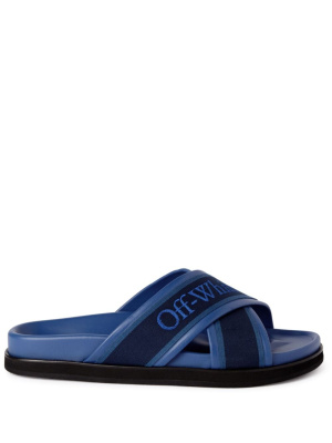 

Logo-intarsia leather slides, Off-White Logo-intarsia leather slides