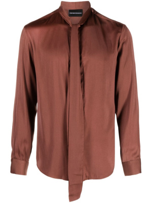 

Bow-collar satin shirt, Emporio Armani Bow-collar satin shirt
