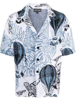 

Patterned-intarsia short-sleeve shirt, Emporio Armani Patterned-intarsia short-sleeve shirt