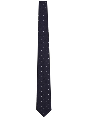 

Polka dot-embroidered silk tie, Emporio Armani Polka dot-embroidered silk tie
