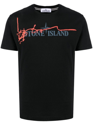 

Logo-print detail T-shirt, Stone Island Logo-print detail T-shirt