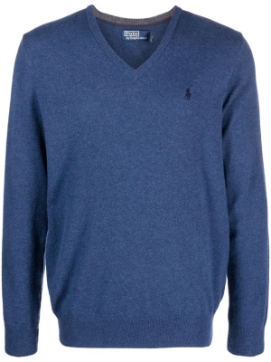 

Mélange-effect V-neck wool jumper, Polo Ralph Lauren Mélange-effect V-neck wool jumper