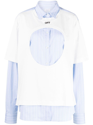 

Meteor layered cotton shirt, Off-White Meteor layered cotton shirt