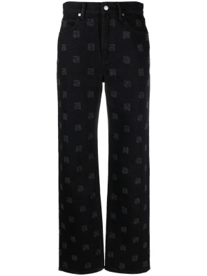 

Monogram-pattern straight-leg jeans, Alexander Wang Monogram-pattern straight-leg jeans