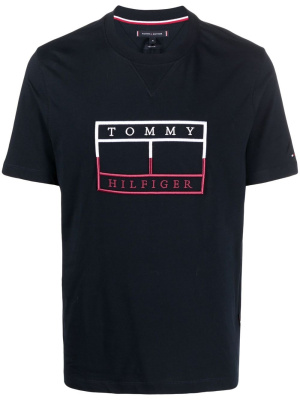 

Logo-embroidered organic cotton T-shirt, Tommy Hilfiger Logo-embroidered organic cotton T-shirt