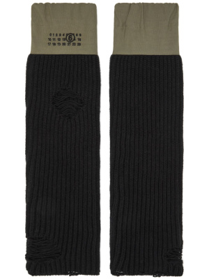 

Numbers-motif ribbed muffs, MM6 Maison Margiela Numbers-motif ribbed muffs