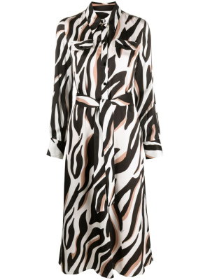 

Zebra-print belted midi dress, PINKO Zebra-print belted midi dress