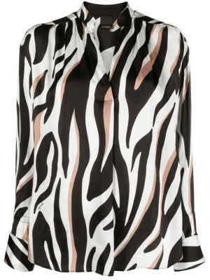 

Zebra-print long-sleeve blouse, PINKO Zebra-print long-sleeve blouse