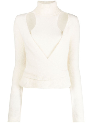 

Brushed-effect wrapped blouse, GANNI Brushed-effect wrapped blouse