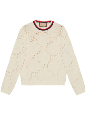 

Perforated GG cotton jumper, Gucci Perforated GG cotton jumper