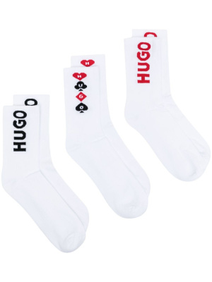 

Logo-intarsia fine-knit socks, HUGO Logo-intarsia fine-knit socks